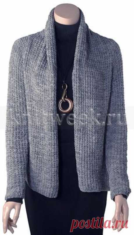Кардиган в классическом стиле. Спицами. / knitweek.ru