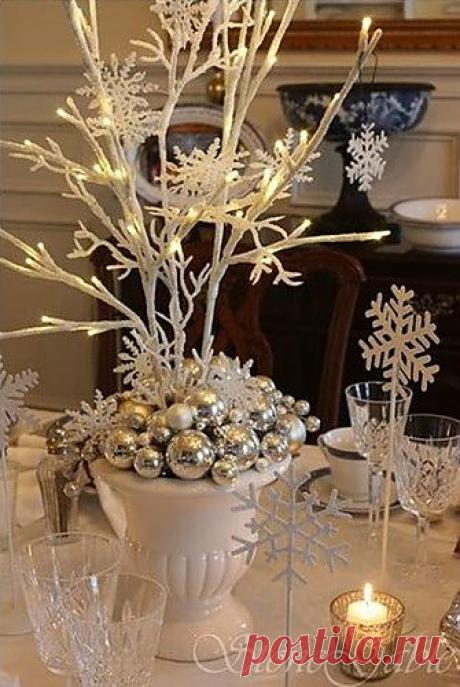 Декор из новогодних шаров