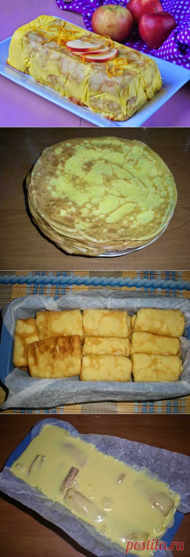 Блинный яблочный пирог | Четыре вкуса