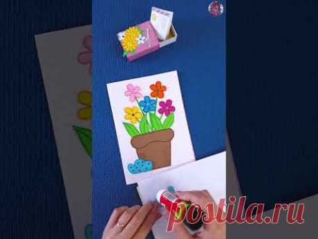 How to Make a Flower Pot Card with Paper Applique