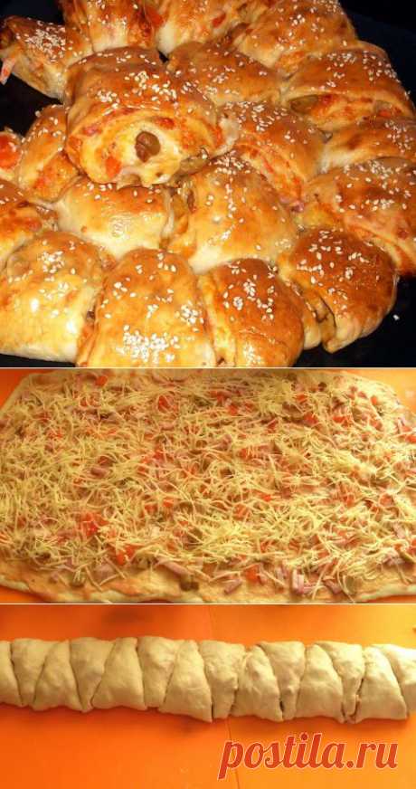Разборный пирог или &quot;пицца&quot; в рулете | Четыре вкуса