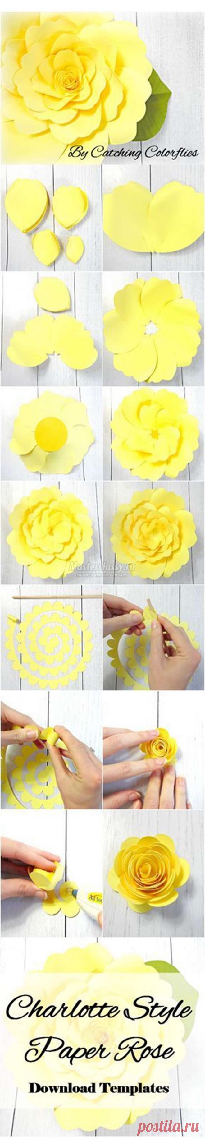 Ростовые цветы из бумаги. Делаем своими руками. 100 шаблонов больших цветов