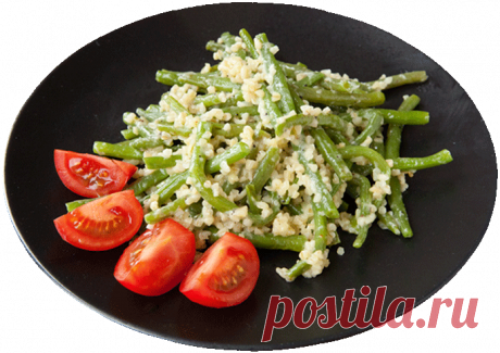 Салат с булгуром, сыром и стручковой фасолью от Торгового Дом Ярмарка. средиземноморская кухня.