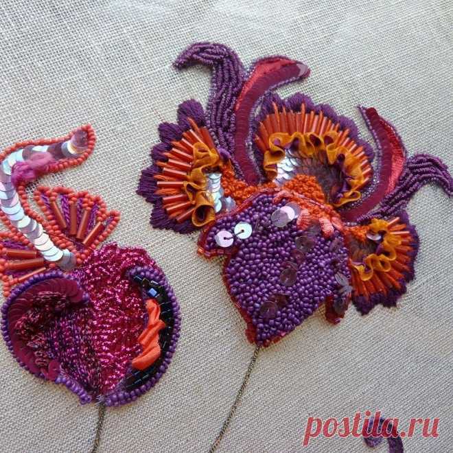 Школа вышивания Broderie d’art -- сочетание различных техник вышивки