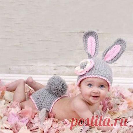 Милый ребенок младенческой трикотажные комплект одежды кролик костюм крючком Vetements новорожденный фотографии шляпы шапки 0 9 мес. A1 купить в магазине Charing International Trade Co.,Ltd. на AliExpress