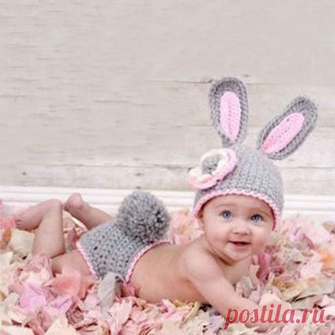Милый ребенок младенческой трикотажные комплект одежды кролик костюм крючком Vetements новорожденный фотографии шляпы шапки 0 9 мес. A1 купить в магазине Charing International Trade Co.,Ltd. на AliExpress