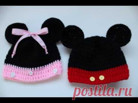 Easy to Crochet Mickey and Minnie Disney Inspired beanies - Yolanda Soto Lopez