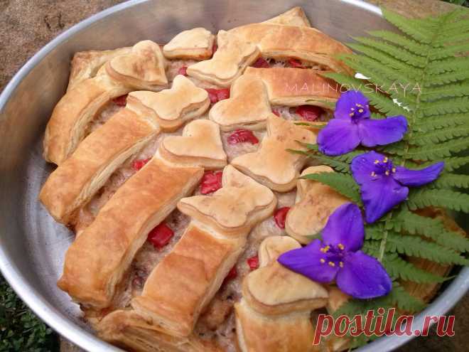 Слоенный пирог с мясом и орехами!