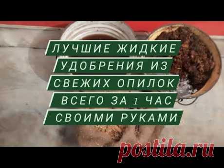 ПАН132 Жидкое эффективное удобрение быстро и биогумус из свежих опилок - YouTube