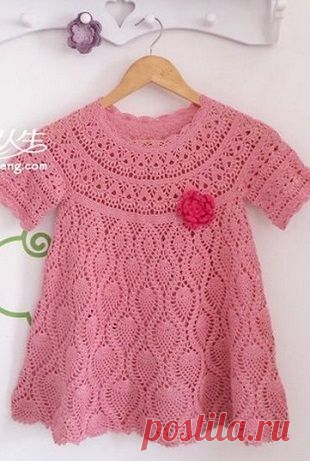 Схема платья для девочки крючком