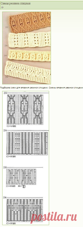 Схемы резинок спицами