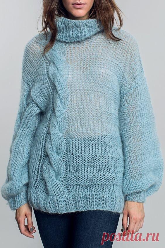 ЦВЕТ НЕБА В ПЕТЕЛЬКАХ. Джемперы спицами с описанием. Красивые идеи. | ДОСУГ СО СПИЦАМИ | Яндекс Дзен