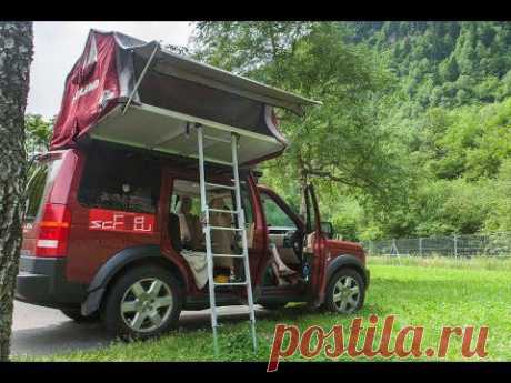 Палатка на крыше авто. Обзор. Autohome Overland Large. Landrover Discovery III. - YouTube