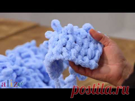 Alize Puffy ile Burgu Örgü Tekniği-Cable Knitting Technique with Alize Puffy
