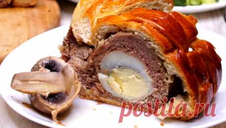 Пирог с мясом «Грибное лукошко»: настоящая праздничная выпечка