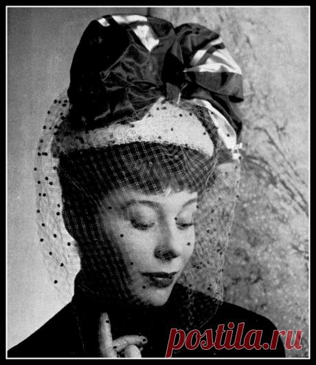 Bettina in hat by Rose Valois, photo by Pottier, 1948