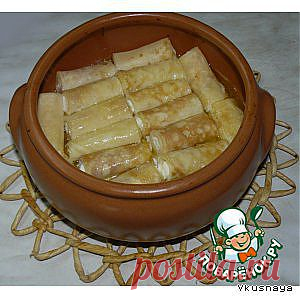 Блинчики с творогом в горшочке - кулинарный рецепт