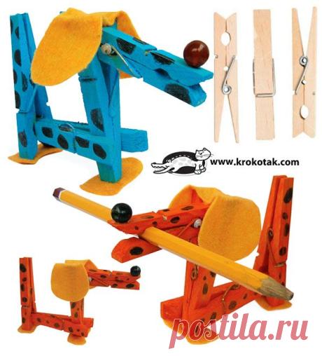 DIY dog from clothespins | krokotak