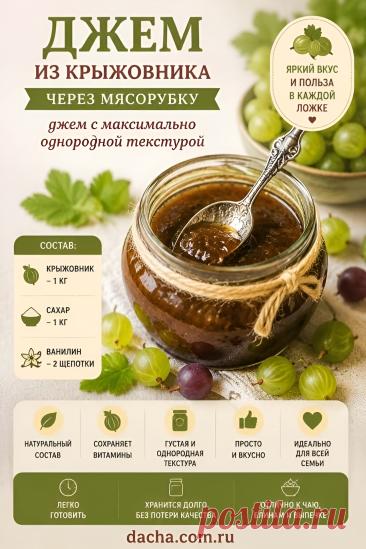 Джем из крыжовника через мясорубку