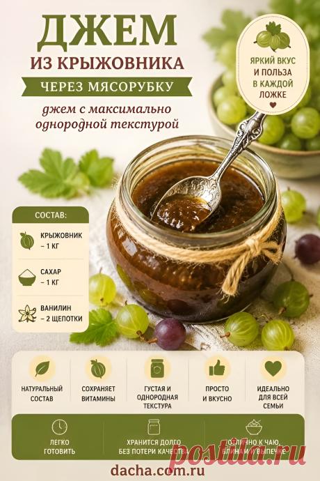 Джем из крыжовника через мясорубку