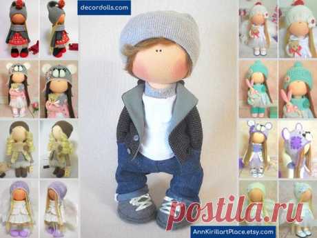 Handmade Boy Doll, Nursery Art Doll, Fabric Custom Doll, Muñeca, Interior Decor Doll, Textile Cloth Doll, Personalized Tilda Doll by Maria M Hello, dear visitors!  This is handmade interior doll created by Master Maria M (Volgorechensk, Russia). All dolls stated on the photo are mady by artist Maria M. You can find them in our shop searching by artist name: https://www.etsy.com/shop/AnnKirillartPlace?search_query=maria+m  Doll is 35 cm