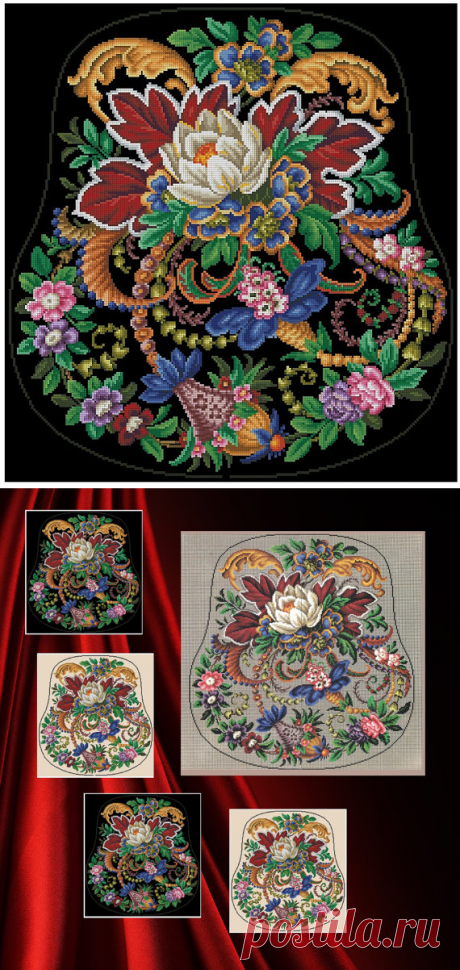 Fantasy floral pattern scheme for embroidery in от MagicOfNeedle