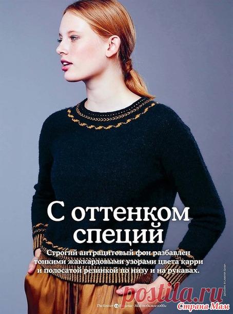 С оттенком специй. Пуловер с жаккардовыми узорами. Спицы. - ВЯЗАНАЯ МОДА+ ДЛЯ НЕМОДЕЛЬНЫХ ДАМ - Страна Мам