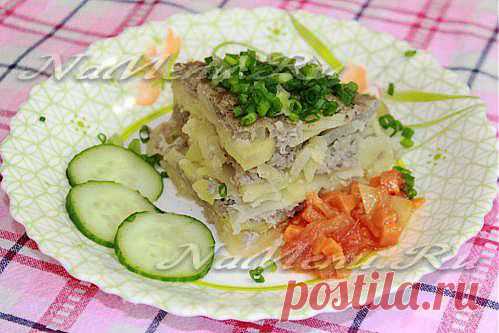 Картофельная запеканка с рыбой