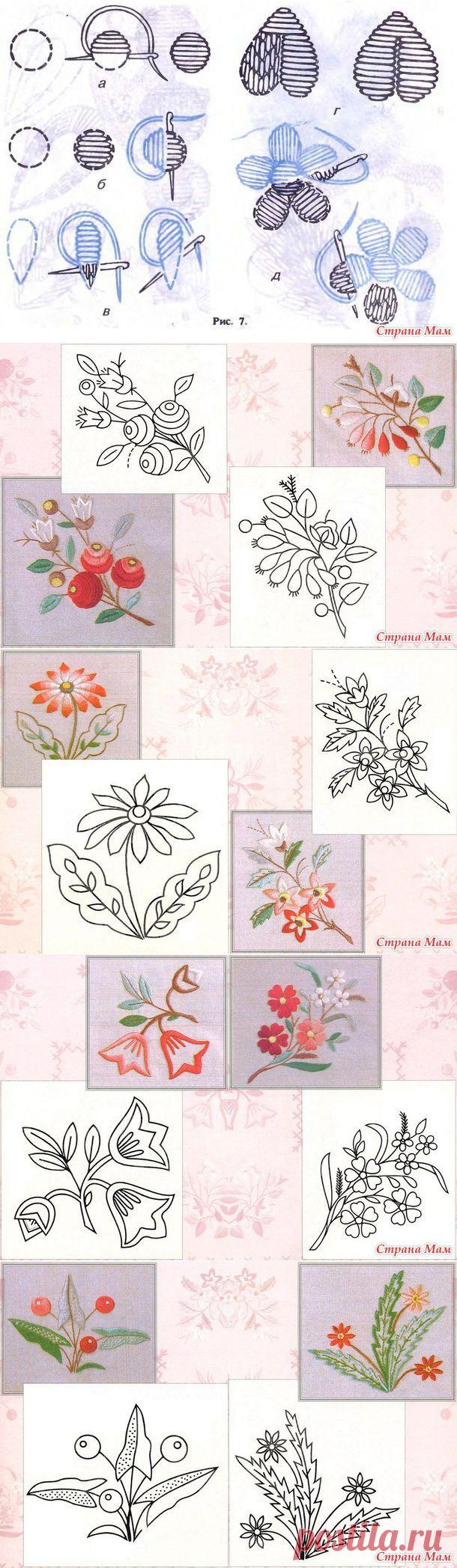 Вышивки гладью. Цветочки.: Дневник группы "Клуб рукоделия" - Страна Мам