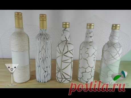▶ DIY - RECICLAJE DE BOTELLAS - BOTELLAS DECORADAS - YouTube