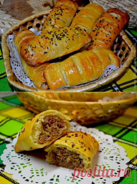 Булочки с мясной и сырной начинкой
