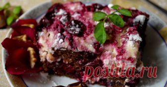 Классный рецепт - Брауни с творогом и вишней!