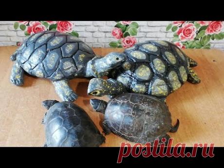 Черепаха из цемента, садовые скульптуры своими руками