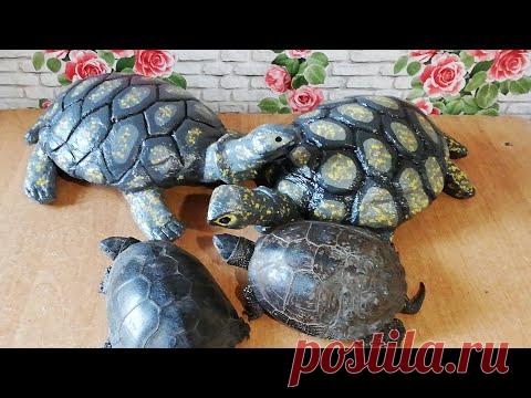 Черепаха из цемента, садовые скульптуры своими руками