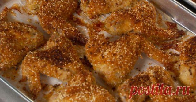 Невероятно хрустящие куриные крылышки в духовке.