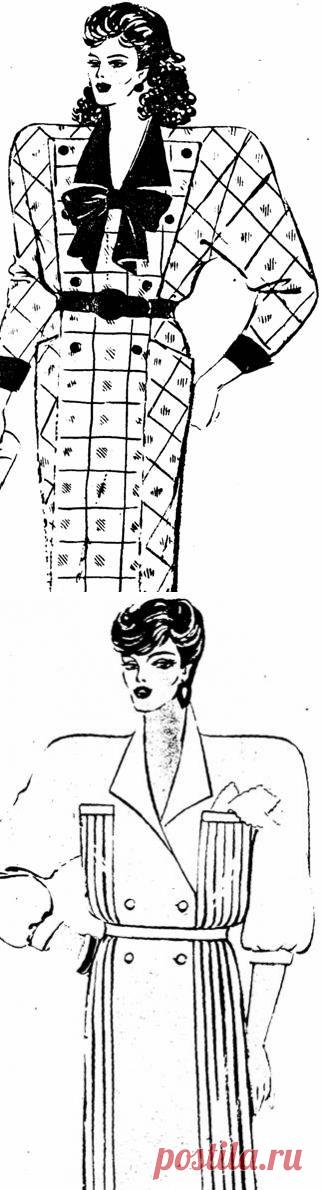 Фасоны и чертежи выкроек платьев и костюма для полных женщин