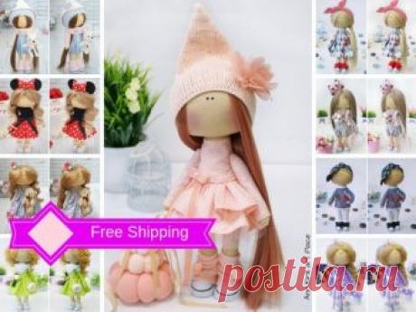 Fabric Doll Textile Doll Rag Doll Bambole Cloth Doll Poupée Muñecas Peach Doll Puppen Tilda Doll Baby Doll Handmade Doll Art Doll Kristina Hello, dear visitors!  Doll is READY for SHIPMENT.  This is handmade cloth doll created by Master Kristina (Vladivostok, Russia). All dolls stated on the photo are mady by artist Kristina. You can find them in our shop searching by artist name: