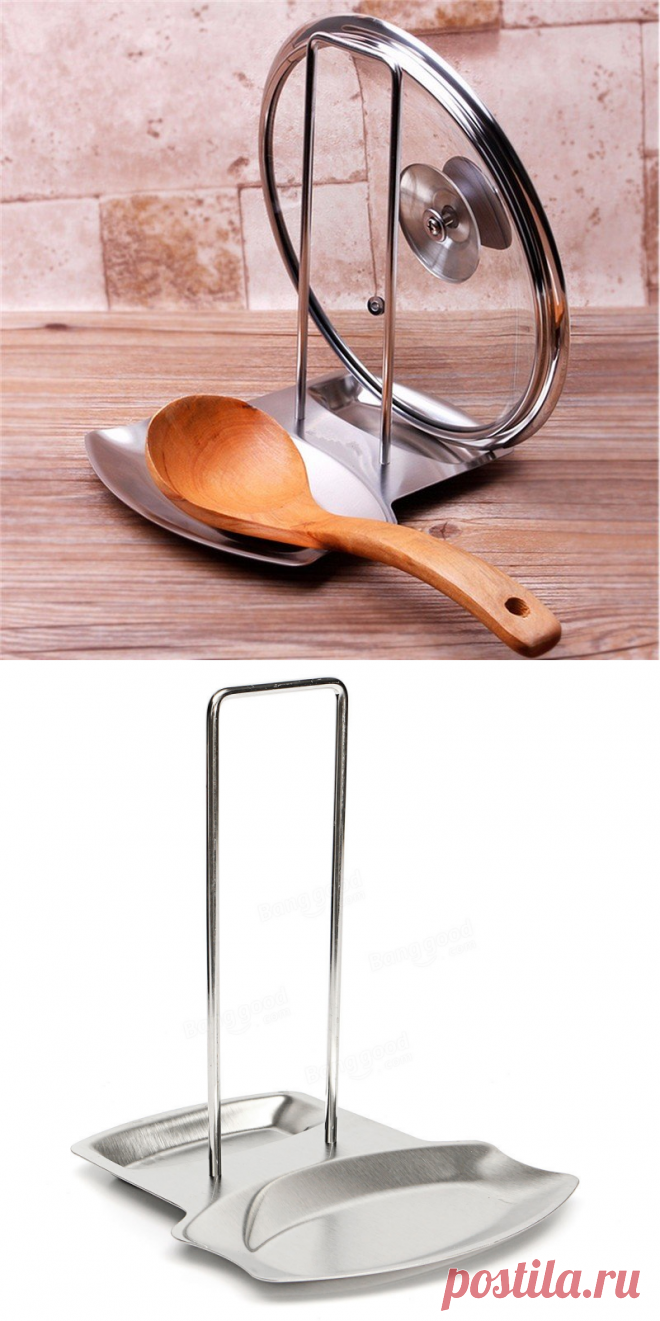 Кухня кастрюля из нержавеющей стали горшок стойки стойки крышки стоять ложка держатель крышки сиденья на Banggood sold out