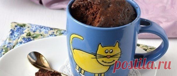 Нежный шоколадный кекс в микроволновке. Всего 5 минут на приготовление! | KaifZona.Ru