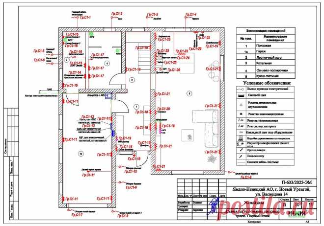 Проект электрики дома пример 1134