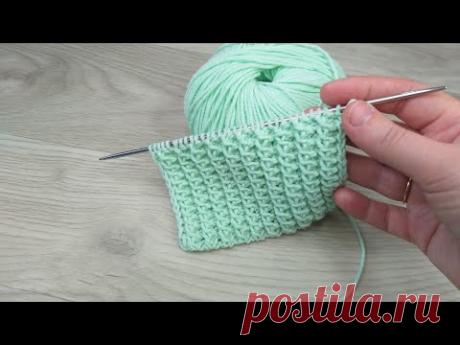 Красивый узор вертикальные дорожки. Вязание спицами.