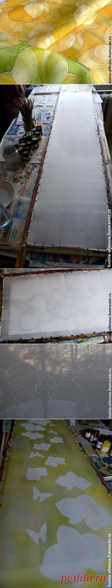 Мастер-класс по холодному батику с элементами акварельной техники | Сделай сам!