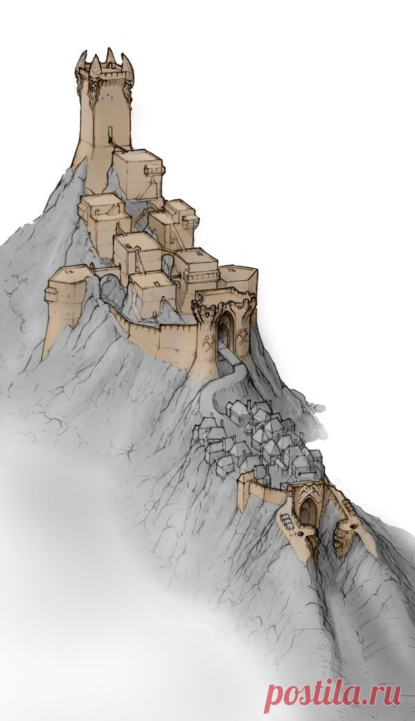 Рисунок. Замок на вершине горы.