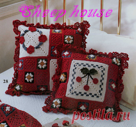 ergahandmade: Crochet pillows and Blanket + Diagrams