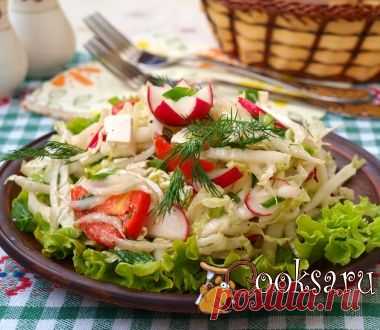 Салат из пекинской капусты с редисом, помидорами и брынзой фото рецепт приготовления