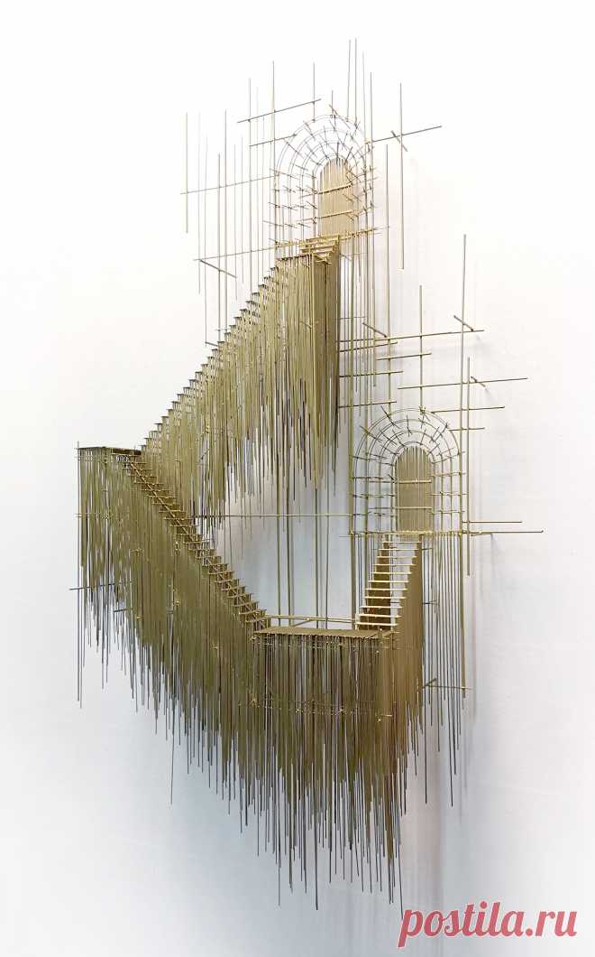 New Architectural Sculptures by David Moreno Appear As Three Dimensional Drawings | Colossal