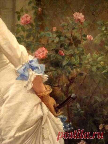 Auguste Toulmouche: A Girl and Roses (1879) Auguste Toulmouche: A Girl and Roses (detail: glove), 1879. The Sterling and Francine Clark Art Institute, Williamstown, Massachusetts