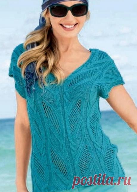 Топ ажурным узором с V-образным вырезом горловины | Лаборатория домашнего хозяйства