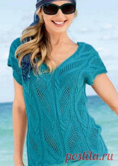 Топ ажурным узором с V-образным вырезом горловины | Лаборатория домашнего хозяйства
