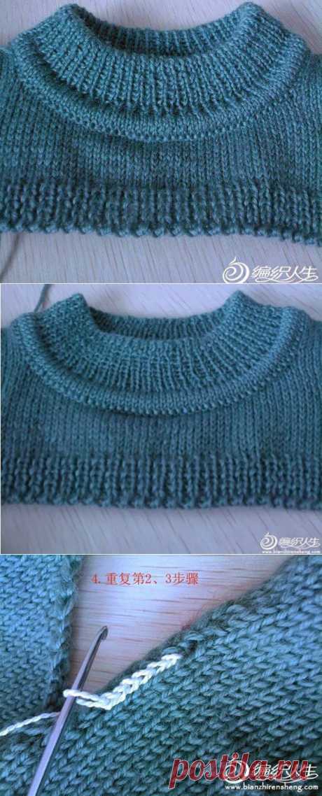 МИР РУКОДЕЛИЯ: Горловина вязаного изделия - технология обработки